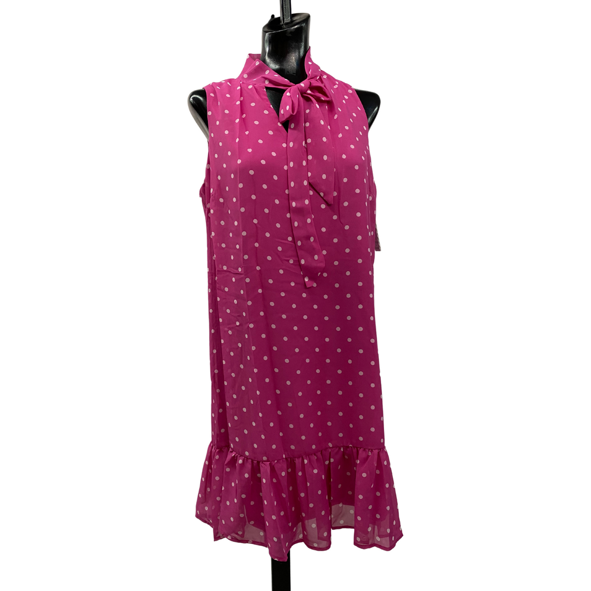 Pink dress with white dots