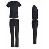 Uniforme negro con cuello en V y dos bolsillos 1119