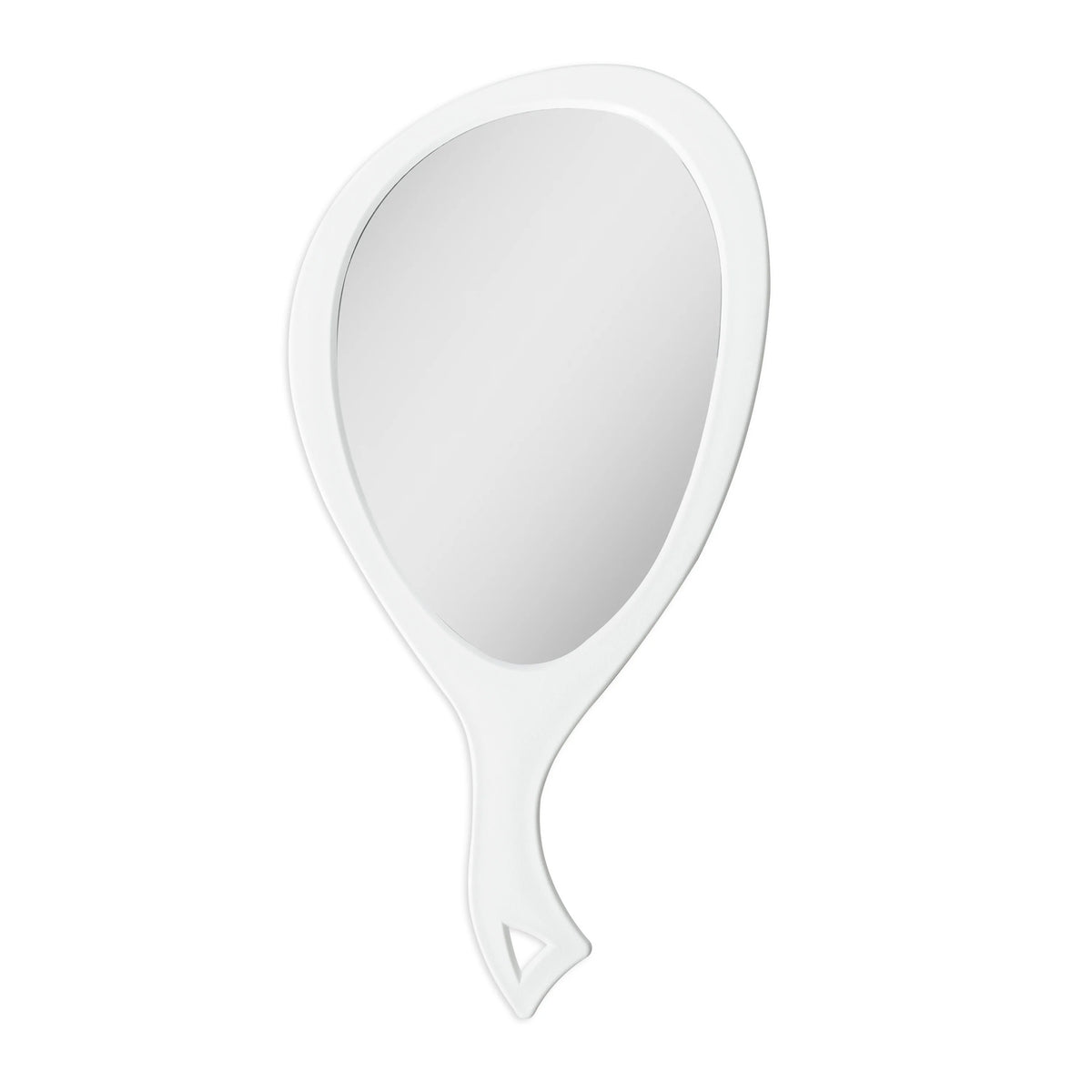 Espejo de mano ovalado en forma de lágrima 1X Blanco