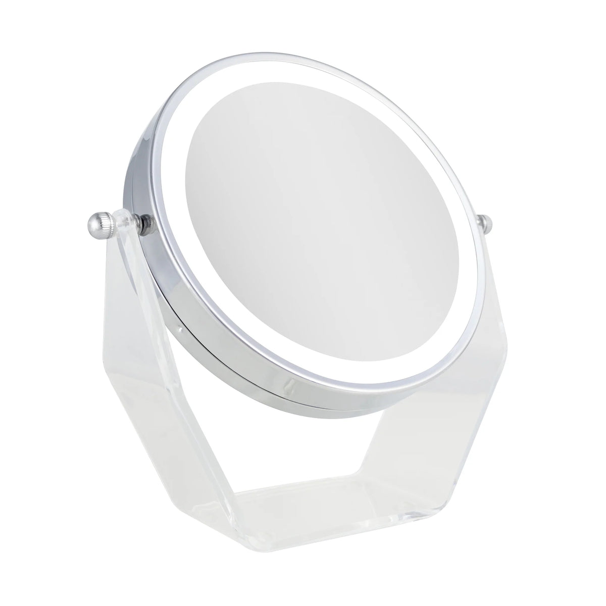 Soporte acrílico con LED Cabeza de níquel satinado 1x/8x