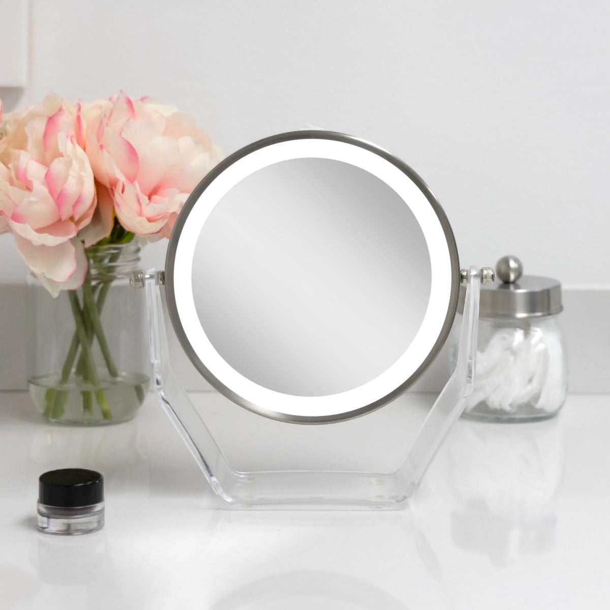 Soporte acrílico con LED 1x/8x Conjunto de cabezal cromado