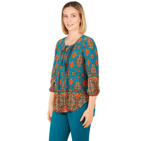 Blusa Verde Azulado Multicolor - Ruby Rd.