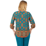 Blusa Verde Azulado Multicolor - Ruby Rd.
