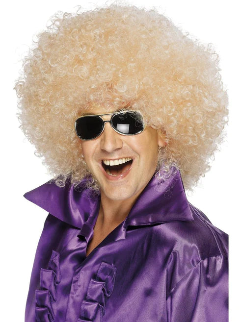 Peluca afro, enorme, rubia