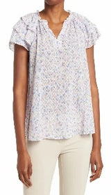 Blusa Blanca con Estampado de Orquídeas - Nanette Lepore