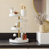 Organizador de cosméticos Pirouette blanco/latón