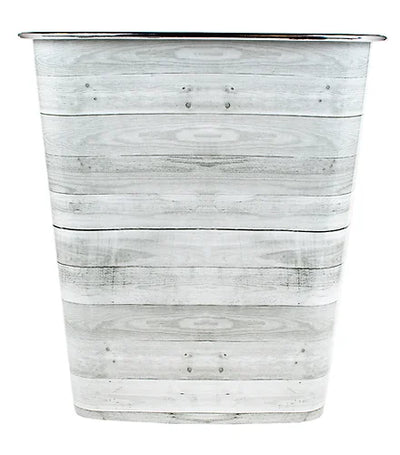 Bote de basura de tablones blancos