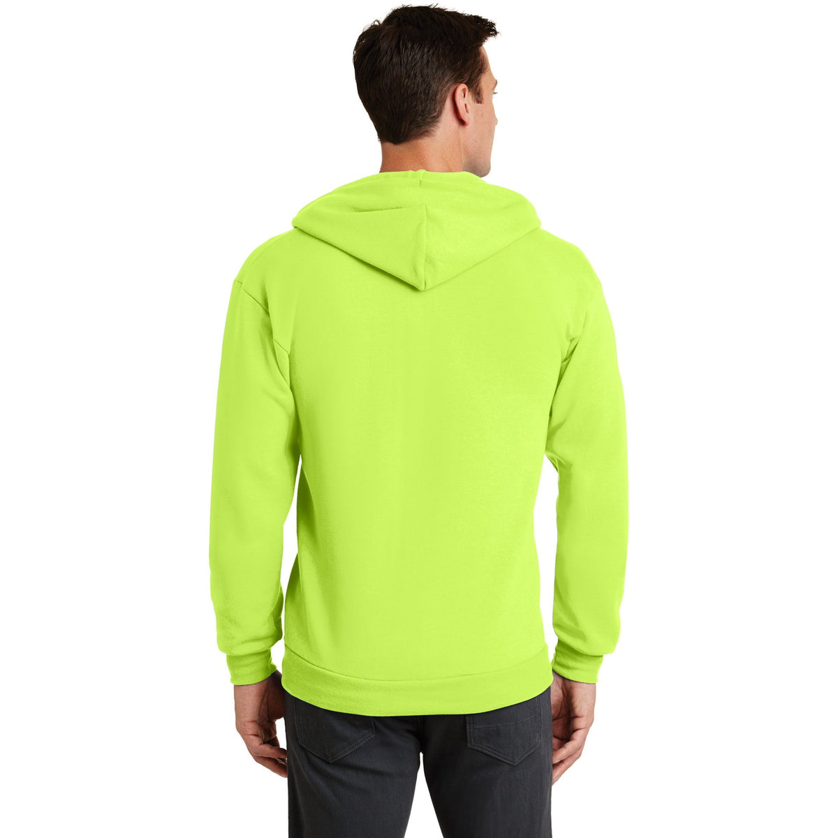 Sudadera con capucha y cremallera frontal con forro térmico color amarillo neón