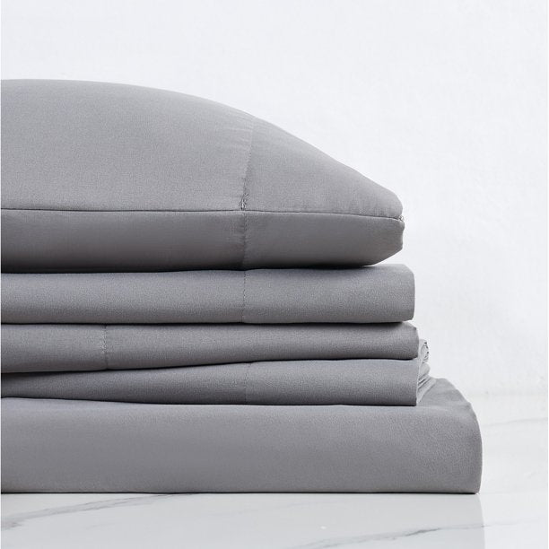 Juego de sábanas London Loft Leather Path de 4 piezas, color gris