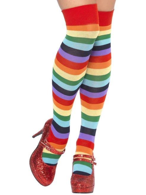Calcetines de payaso, largos y multicolores