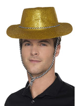 Sombrero de vaquero con brillo, dorado