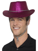 Sombrero vaquero con purpurina, rosa