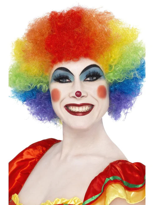 Peluca de payaso loca, arcoíris