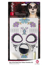 Day of the Dead Face Tattoo Transfers Kit