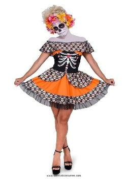 Vestido tutú de calavera del Día de Muertos