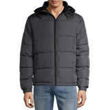 Chaqueta acolchada clásica con forro polar cálido azul marino
