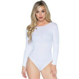 140 D PANTY DE BODY BLANCO CON MANGAS LARGAS OPACO