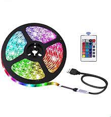 Tira de luz LED con 60 LED rojos, verdes y azules; 2 m de longitud; control remoto