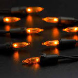 Guirnalda de luces UL de 100 unidades para Halloween, cable naranja/negro, en bandeja