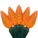 Luces LED de cadena UL 35ct C6, cable naranja/negro
