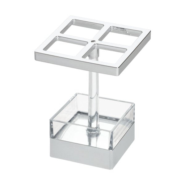 Soporte de cepillo de dientes Clarity Transparente/Cromo