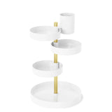 Organizador de cosméticos Pirouette blanco/latón