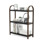 Estantería Bellwood de 3 niveles Negro/Nogal