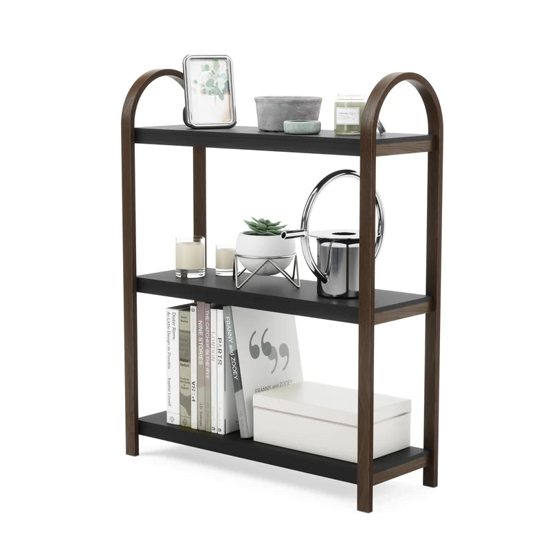 Estantería Bellwood de 3 niveles Negro/Nogal