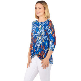 Blusa Estampado Puff Ikat - Ruby Rd.
