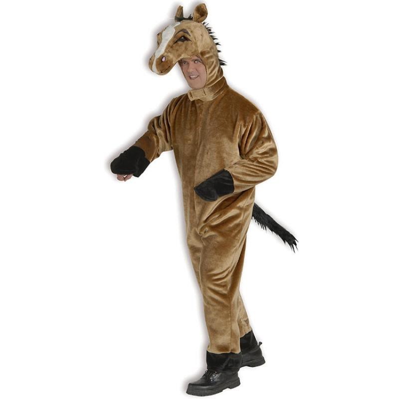 Disfraz de caballo marrón de peluche de lujo