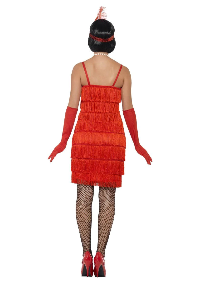 Disfraz de Flapper, Rojo, con Vestido Corto