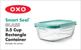 Recipiente rectangular de vidrio de 3.5 tazas con sello inteligente Good Grips de OXO