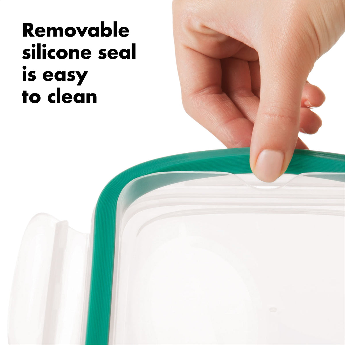 Recipiente rectangular de vidrio de 3.5 tazas con sello inteligente Good Grips de OXO