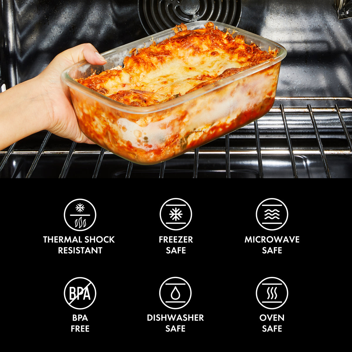 Recipiente rectangular de vidrio de 3.5 tazas con sello inteligente Good Grips de OXO