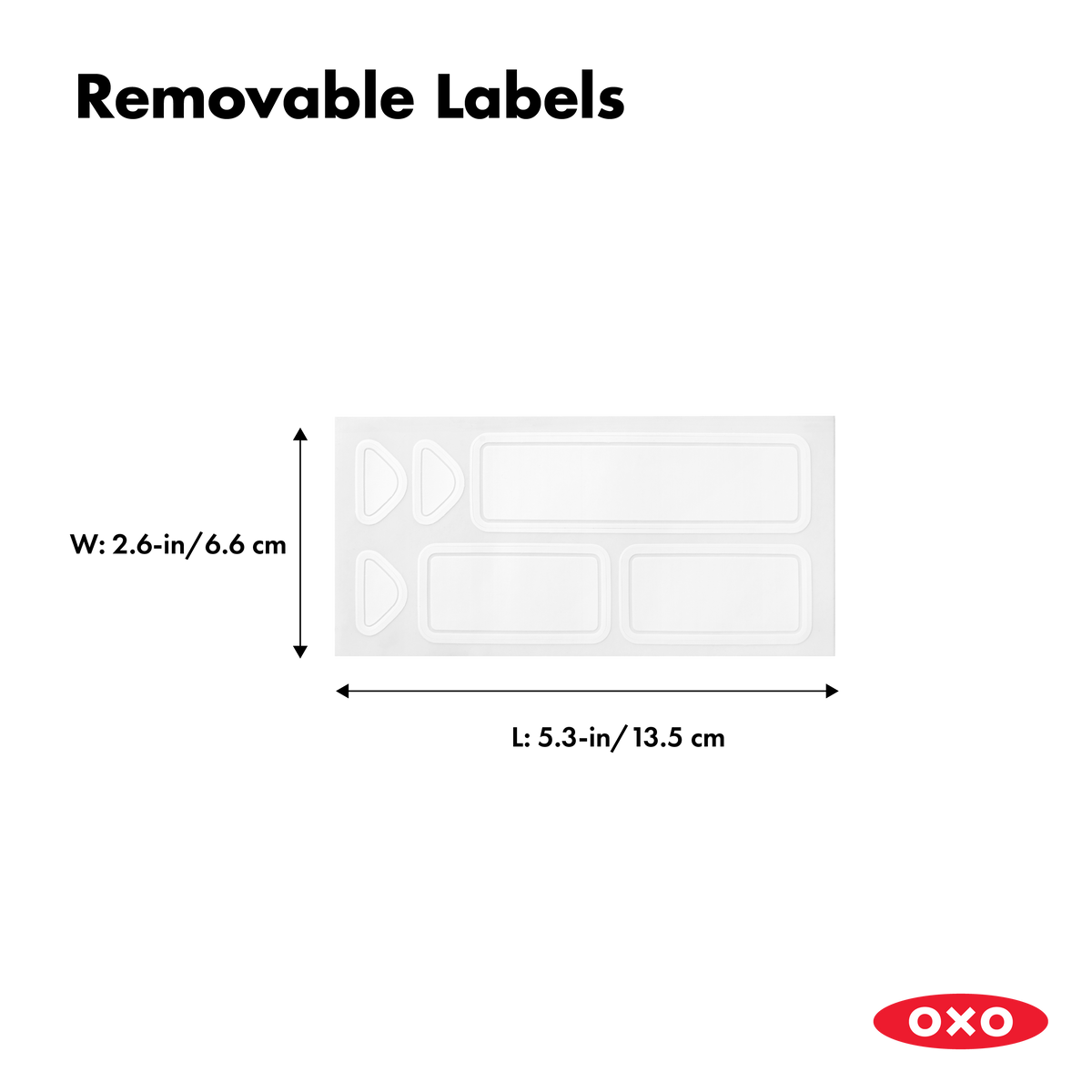 OXO ETIQUETAS REMOVIBLES Juego de 36