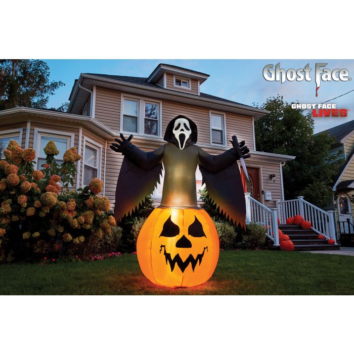 Inflable de calabaza de la cara fantasma para jardín