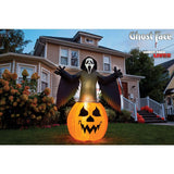 Inflable de calabaza de la cara fantasma para jardín