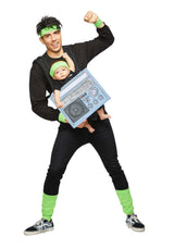 Instructor de gimnasio y boombox