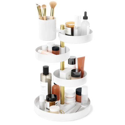 Organizador de cosméticos Pirouette blanco/latón