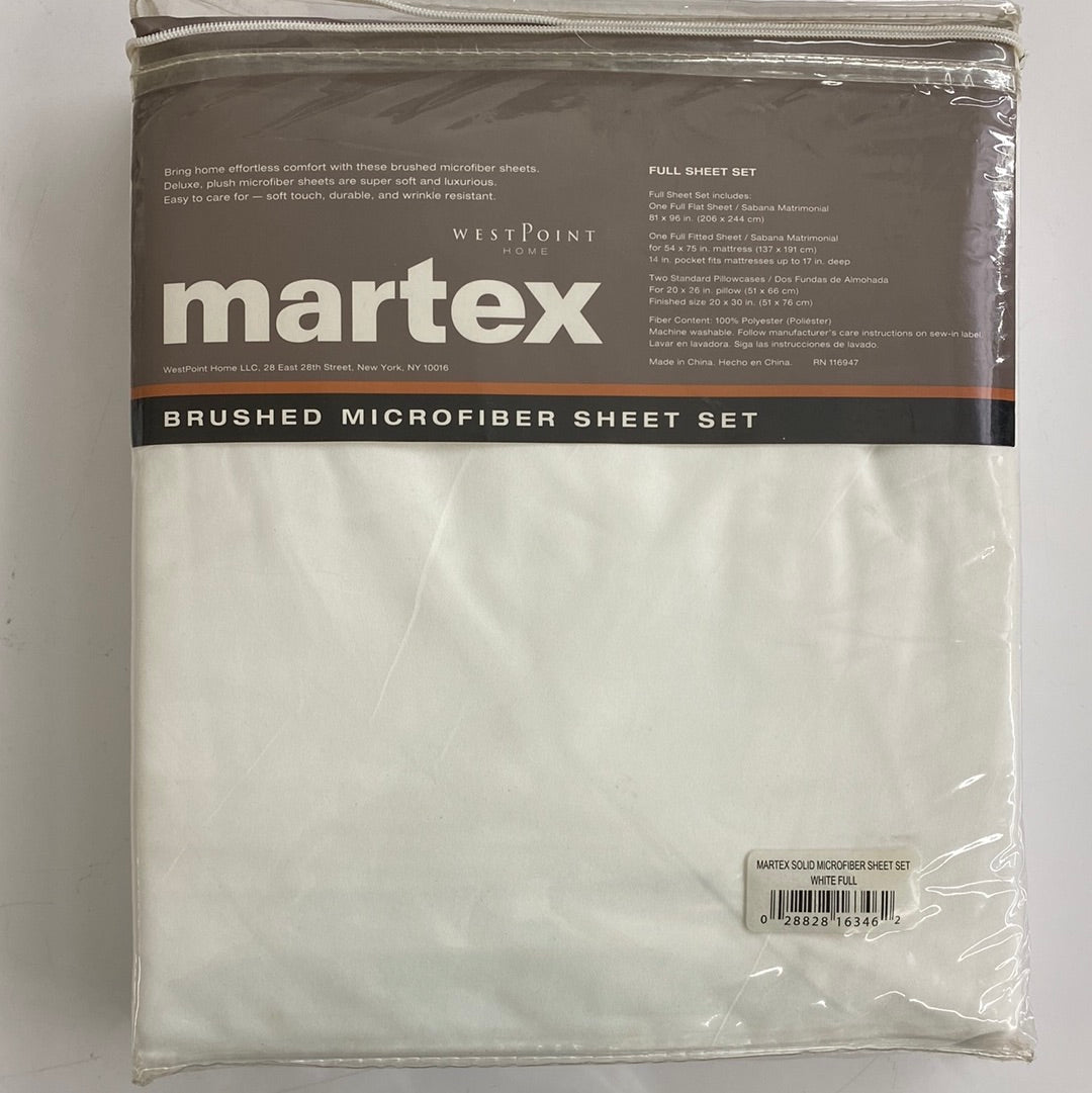Martex Microfiber Sheet ser White Full