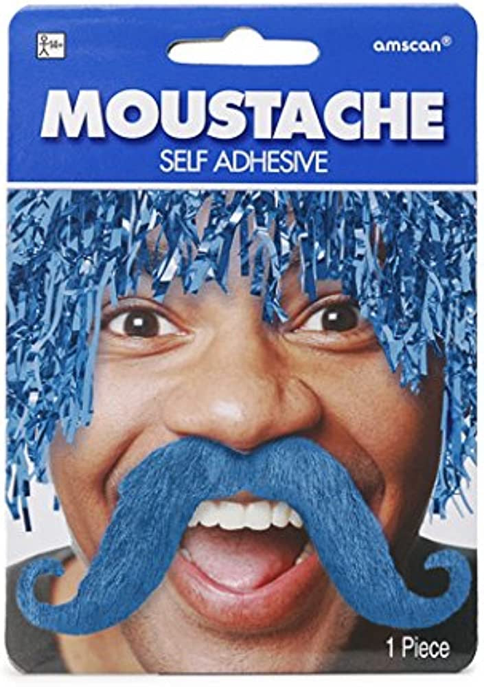 Bigote Azul Autoadhesivo