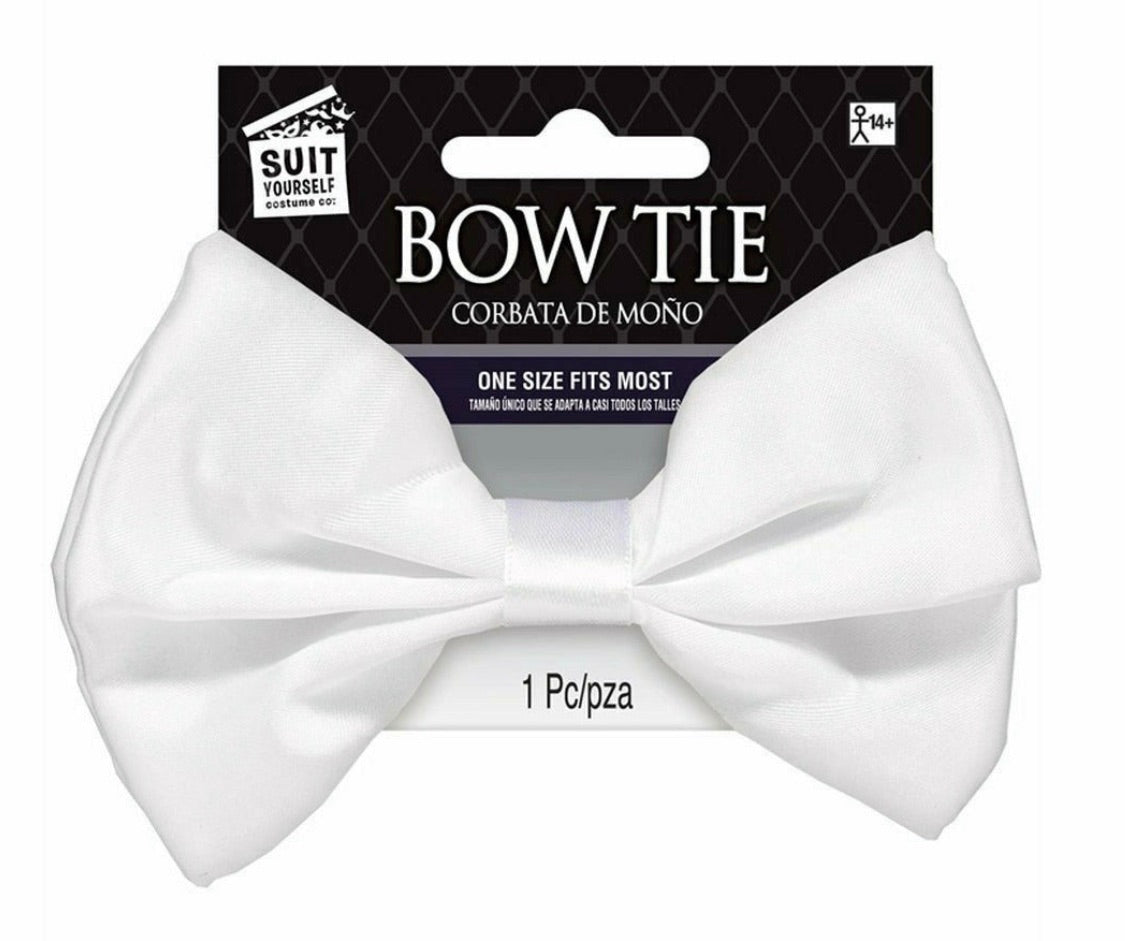 Corbata de moño blanca