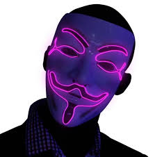 Máscara de neón de V de Vendetta en 4 colores