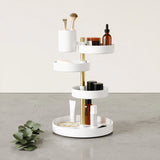 Organizador de cosméticos Pirouette blanco/latón