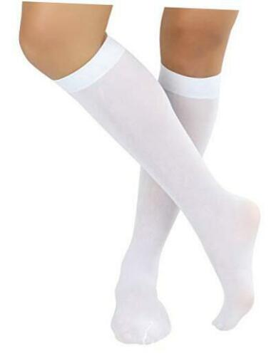 Media nailon hasta la rodilla, talla única, blanco