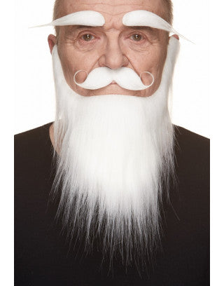 Bigotes con barbas y cejas blancas