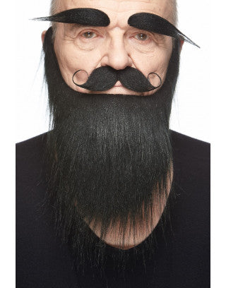 Bigotes con Barba y Cejas Negras