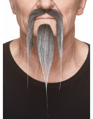 Bigotes con barba gris