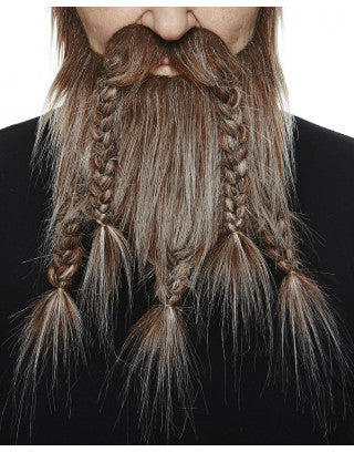 Bigotes con barba castaña