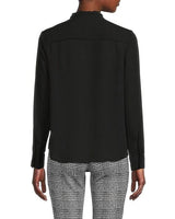 Blusa tejido superior pliegues negro - Nanette Lepore